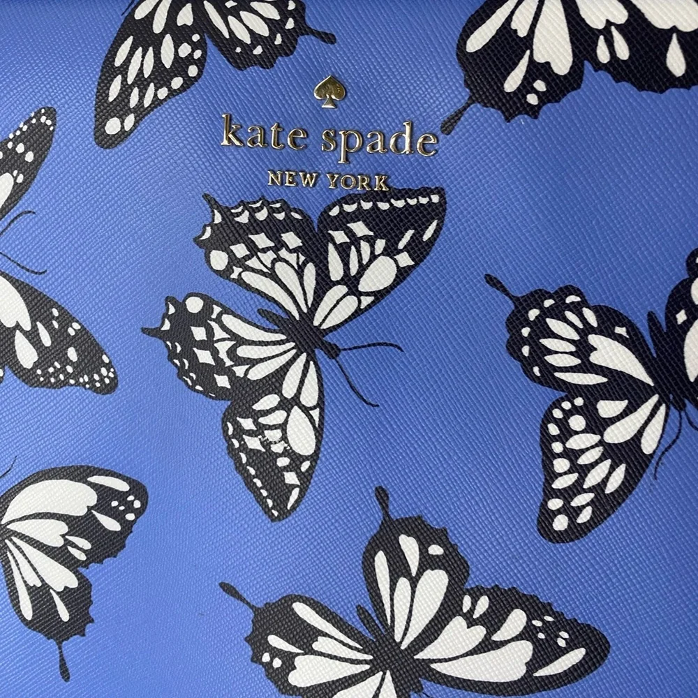 Kate Spade Blue and Black Butterfly Laptop Sleeve